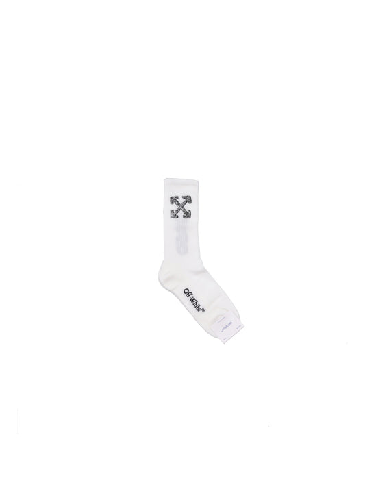 ARROW SCRIBBLE MID SOCKS WHITE - BLACK