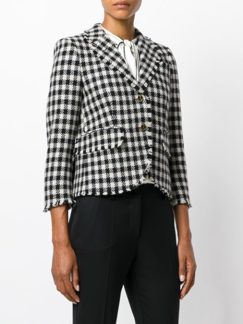 THOM BROWNE jacket check black white