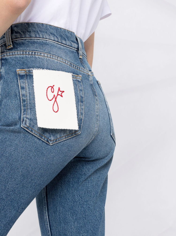 faded cropped jeans