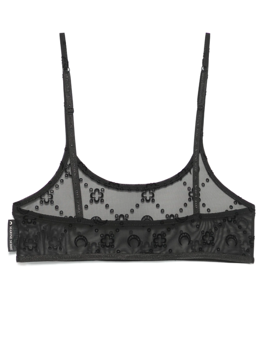 Moonogram mesh bra