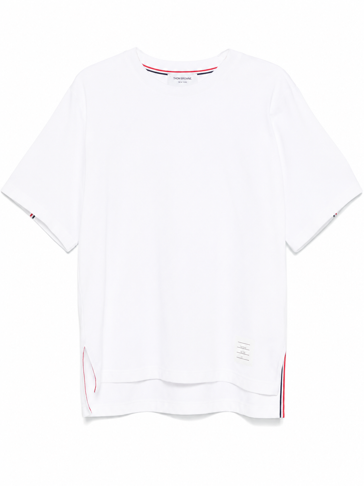 OVERSIZED SHORT SLEEVE TEE W/ RWB KNIT TRIM IN MEDIUM WEIGHT JERSEY