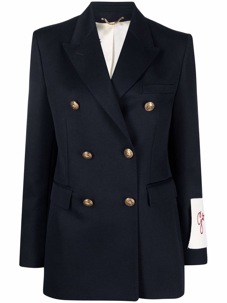 GOLDEN W'S DOUBLE BREASTED BLAZER COMPACT GABARDINE WOOL