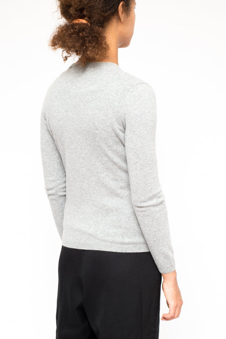 LA ROSE cardigan cashmere grigio melange