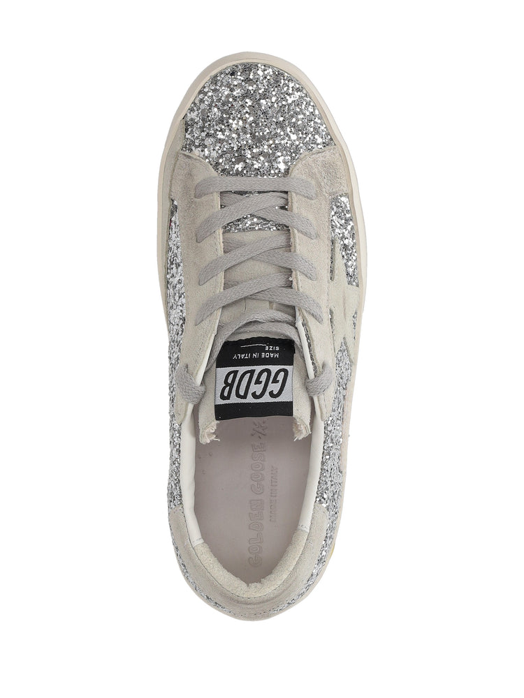 SUPER-STAR GLITTER UPPER SUEDE STAR AND HEEL