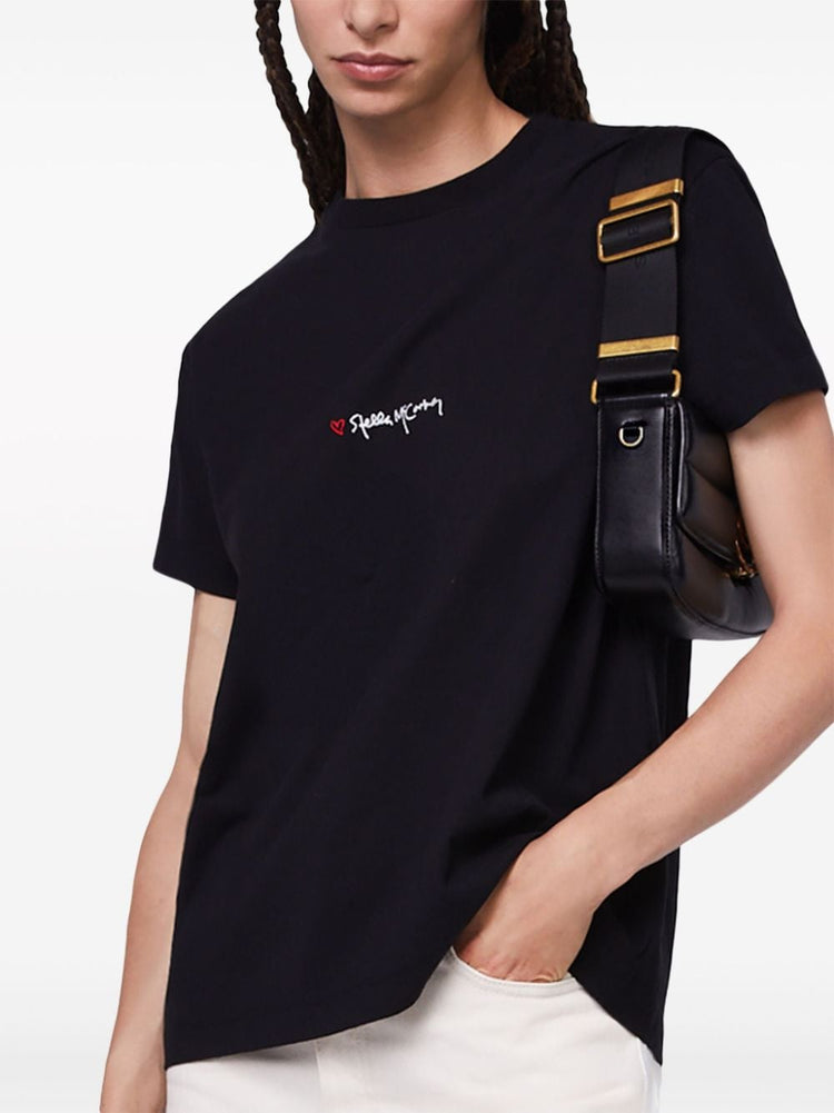 logo-embroidered cotton T-shirt