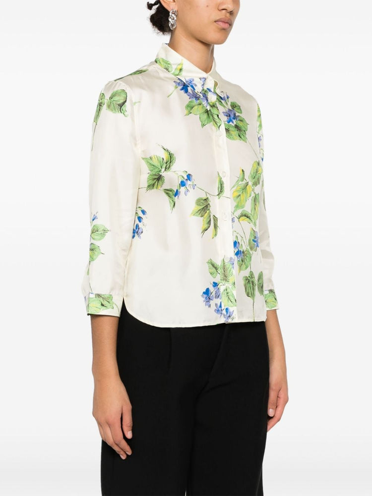 floral-print shirt