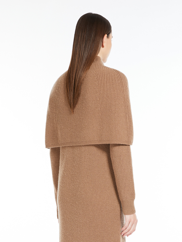 Giulio wool and cashmere ribbed cape