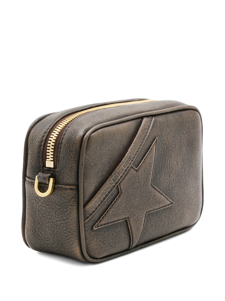 MINI STAR BAG TREATED LEATHER BODY GOLD METAL DETAILS