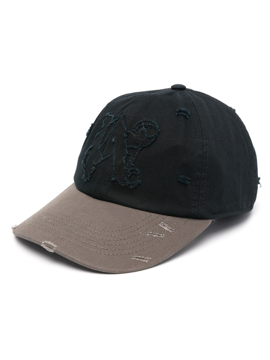 logo-patch distressed baseball cap