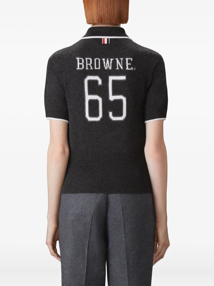 BROWNE. 65 JERSEY INTARSIA CLASSIC SS POLO IN CASHMERE