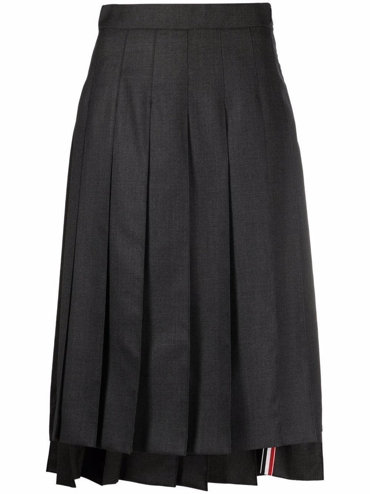 Super 120s twill pleated skirt