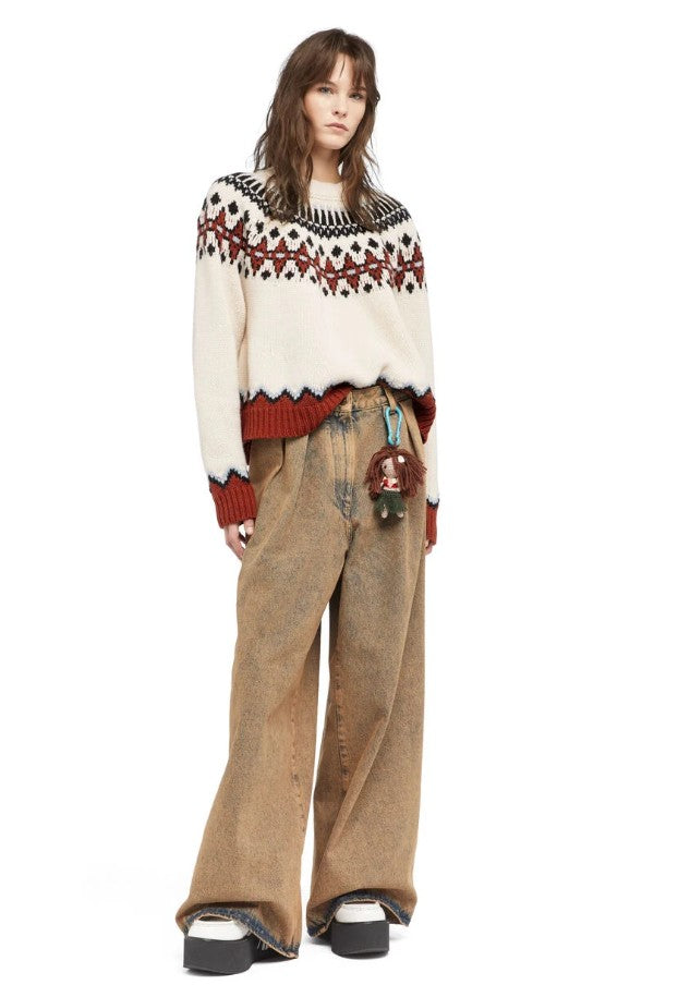 SWEET WINTER SWEATER BRICK/MULTICOLOR