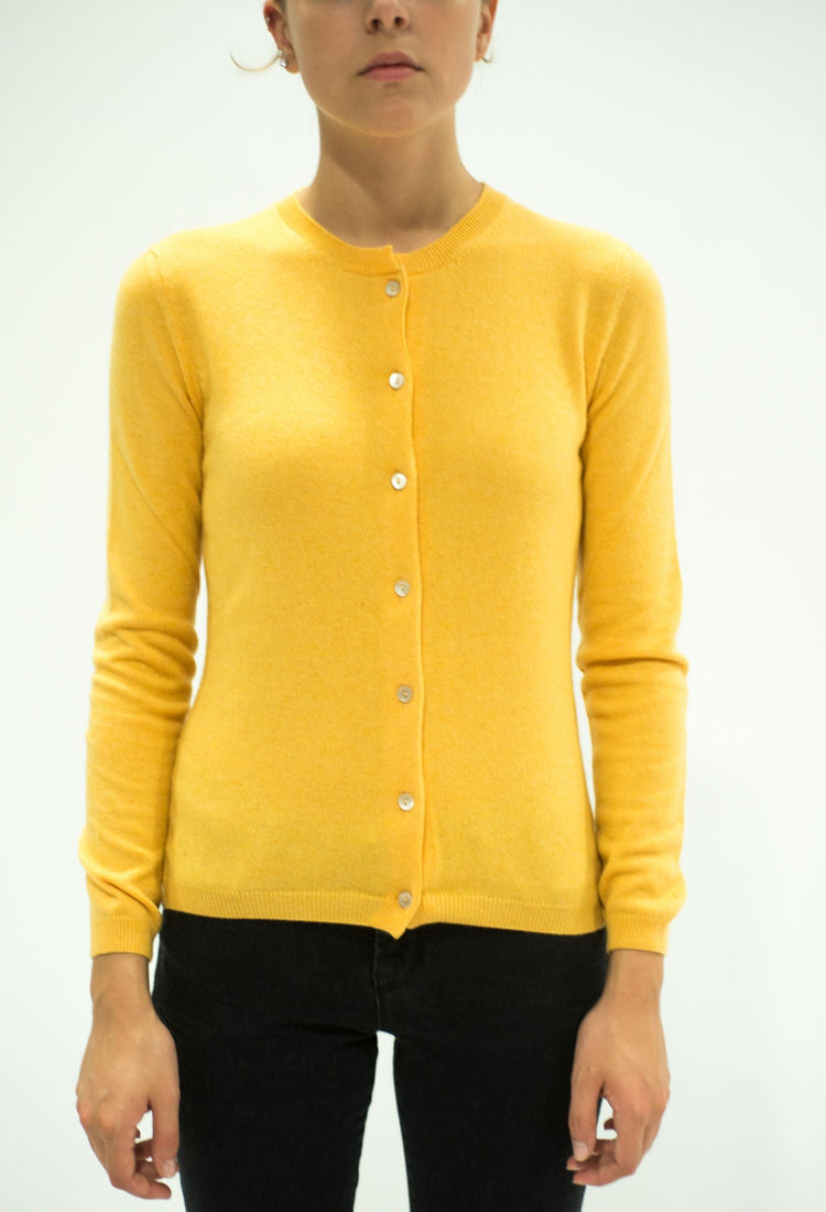 LA ROSE cardigan cashmere giallo