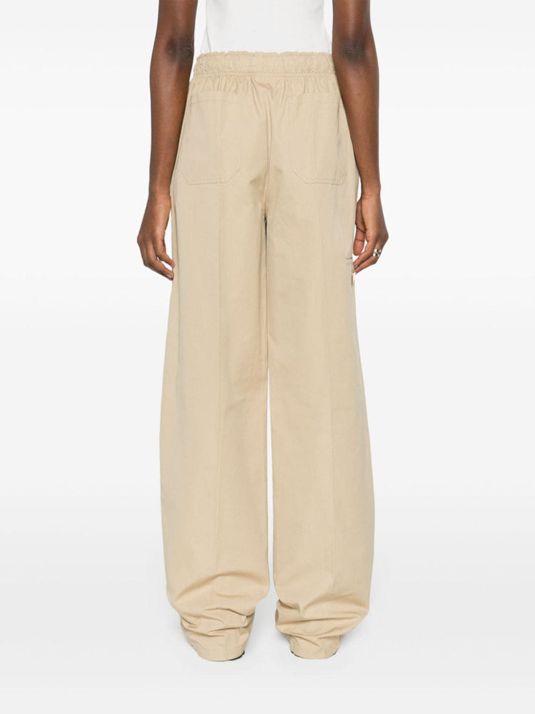 wide-leg cotton trousers