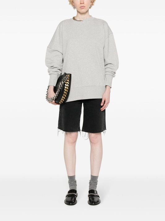 chain-link-detailing mélange sweatshirt