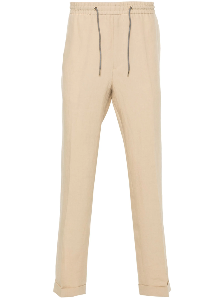 drawstring linen trousers