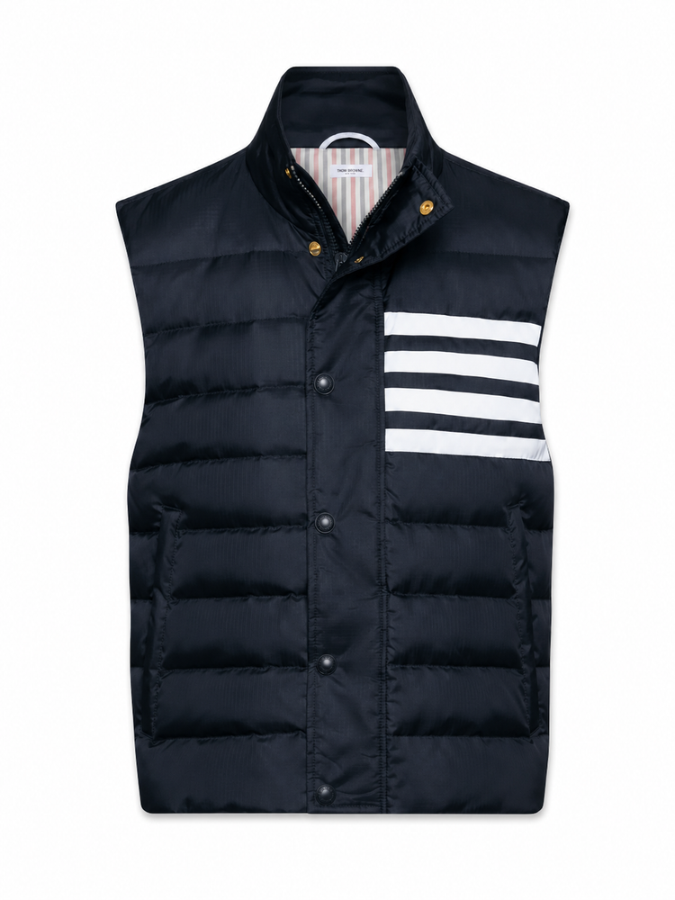 LIGHTWEIGHT DOWNFILL 4 BAR VEST (23") IN SHINY RIPSTOP