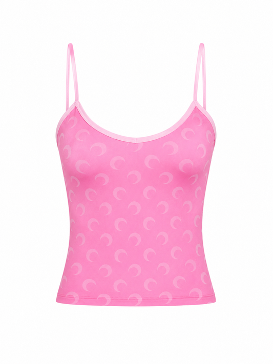 MOON PRINTED JERSEY STRAPS TOP