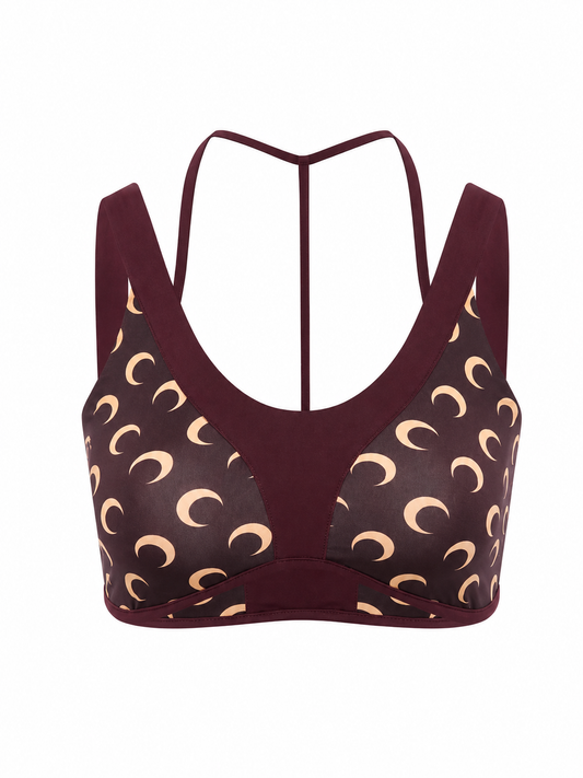 ATHLEISURE MOON PRINTED BRA TOP