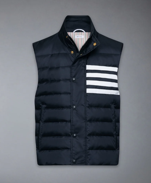 LIGHTWEIGHT DOWNFILL 4 BAR VEST (23") IN SHINY RIPSTOP