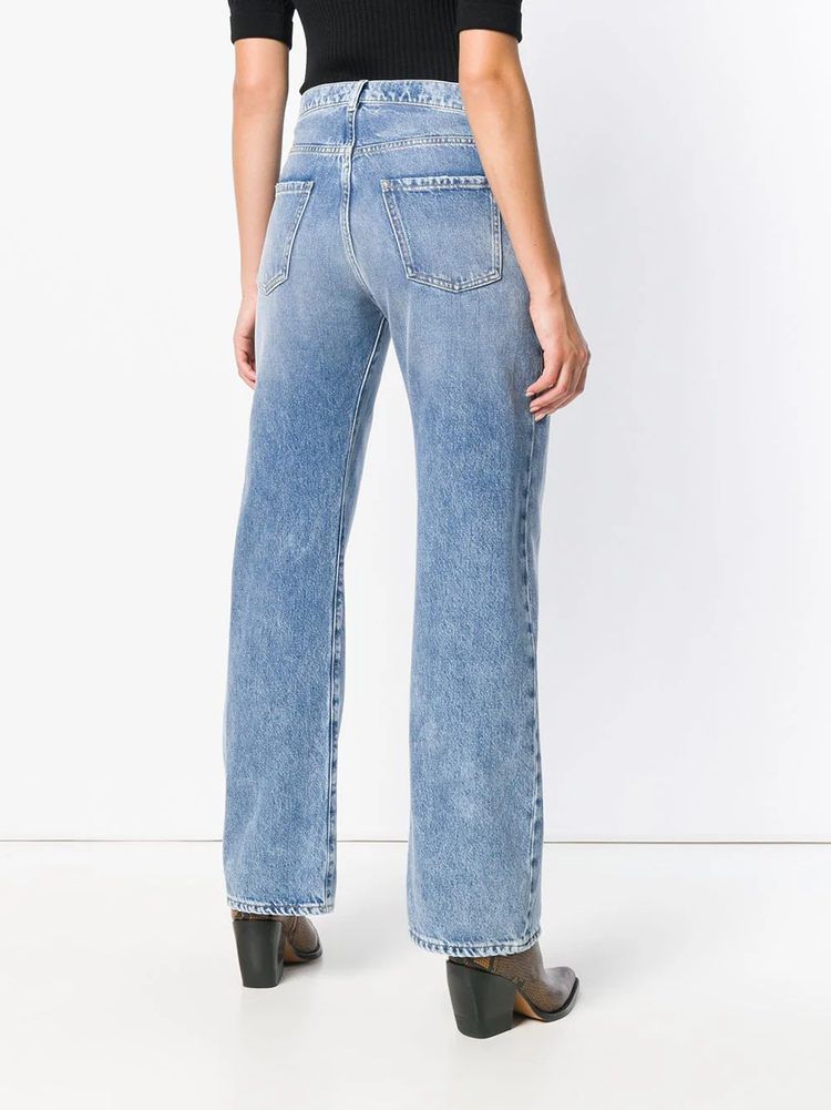 contrast-pocket straight-leg jeans