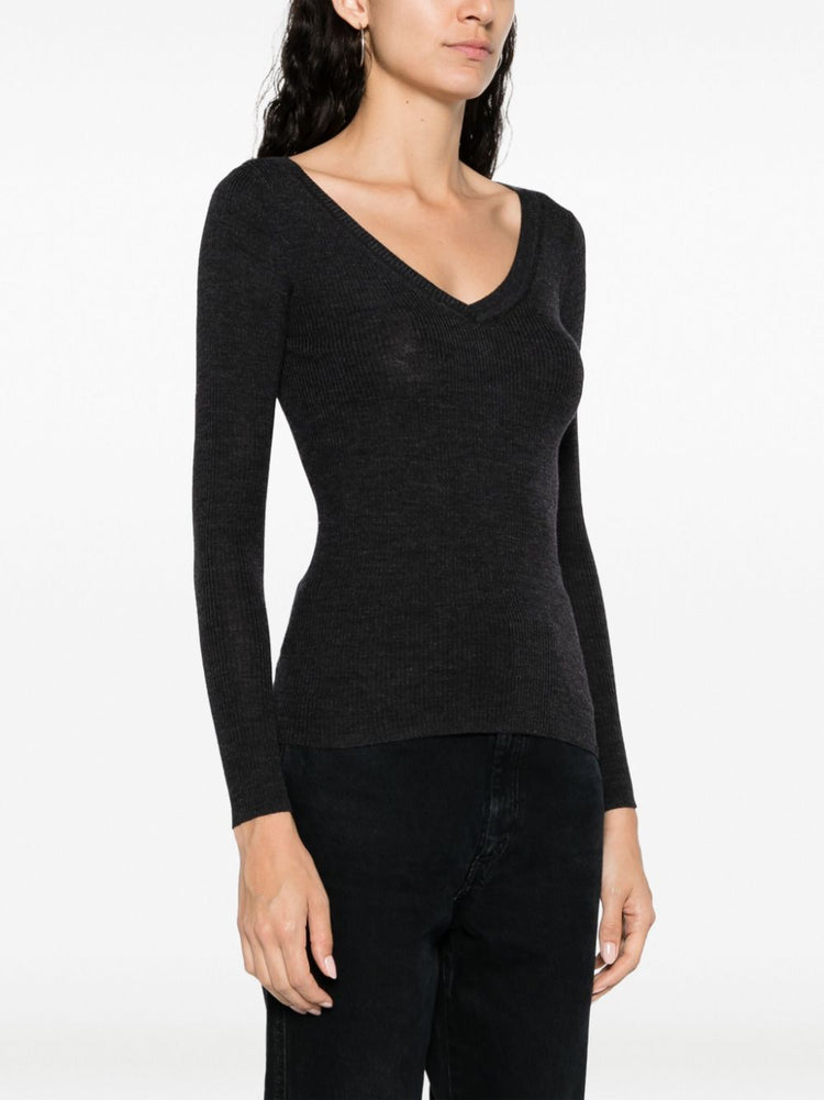 PAROSH V-neck wool sweatshirt