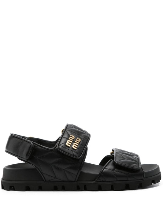 leather nappa matelassé sandals