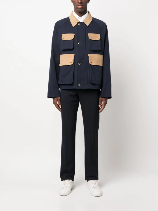 THOM BROWNE corduroy panelled shirt jacket