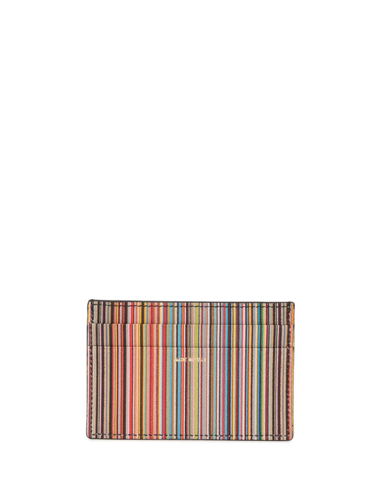 PAUL SMITH stripe-print logo cardholder