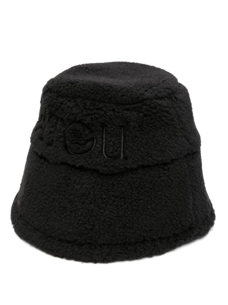 logo-embroidered fleece bucket hat