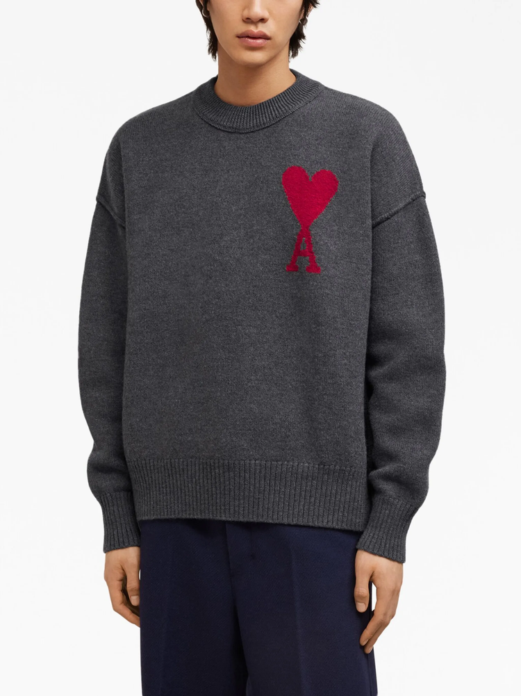 Ami de Coeur intarsia-logo wool jumper