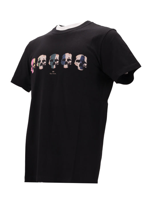 MENS SLIM FIT SS T SHIRT MULTI SKULL