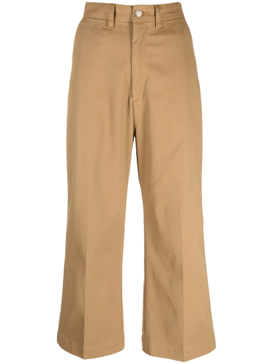 high-waisted cropped trousers