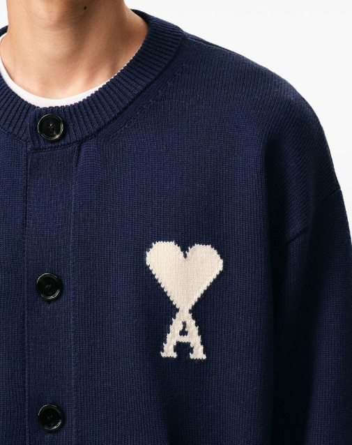 CARDIGAN COL ROND AVEC AMI DE COEUR CONTRASTE