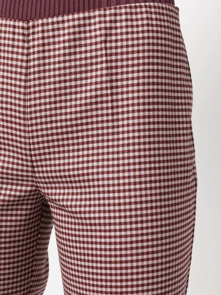 PAROSH houndstooth flared trousers