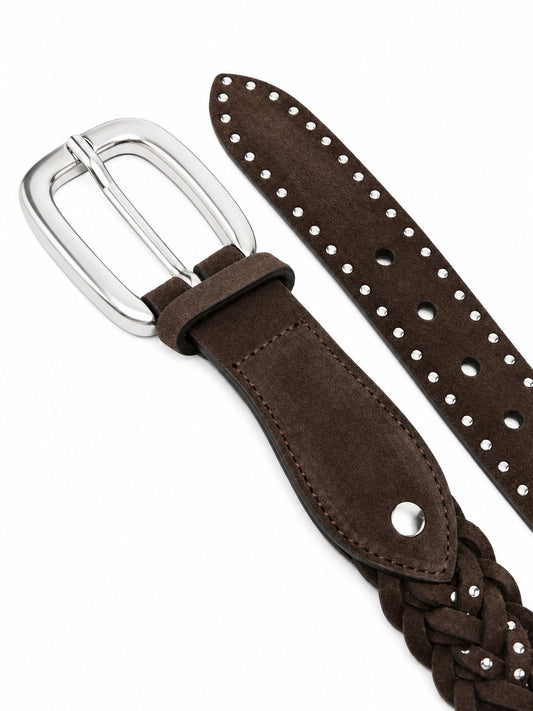 BRAIDED HOUSTON IN SUEDE WITH MICRO STUDS