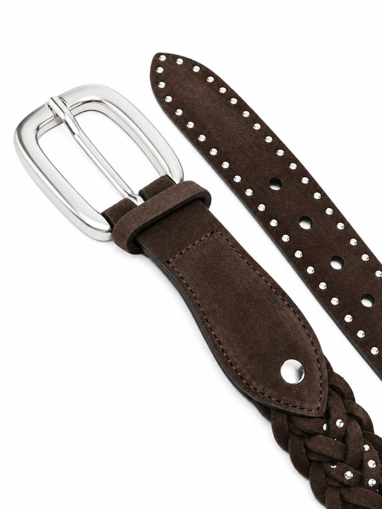 BRAIDED HOUSTON IN SUEDE WITH MICRO STUDS