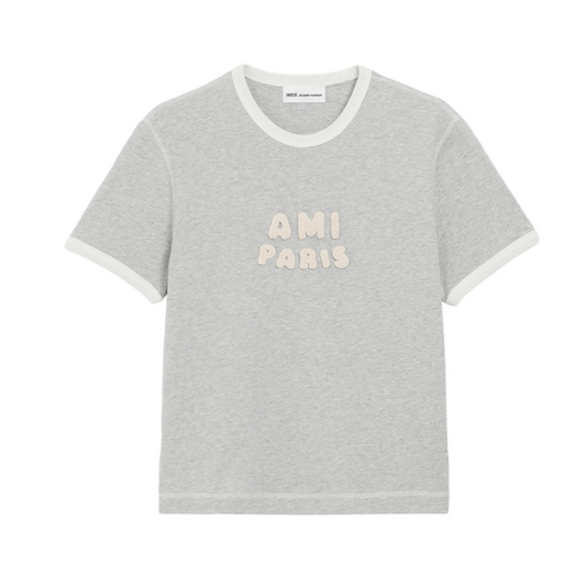 TEESHIRT MANCHES COURTES CLASSIC FIT AVEC PATCH AMI PARIS EN CROCHET