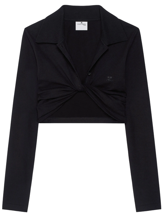 polo twist-detailing top