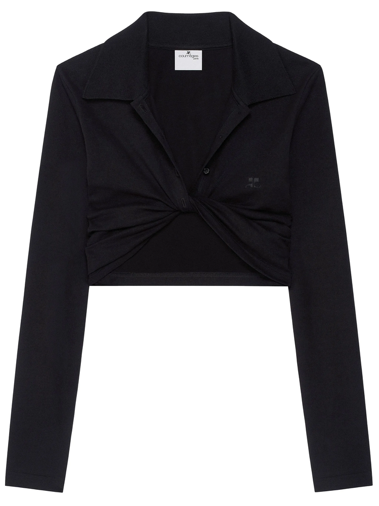 polo twist-detailing top