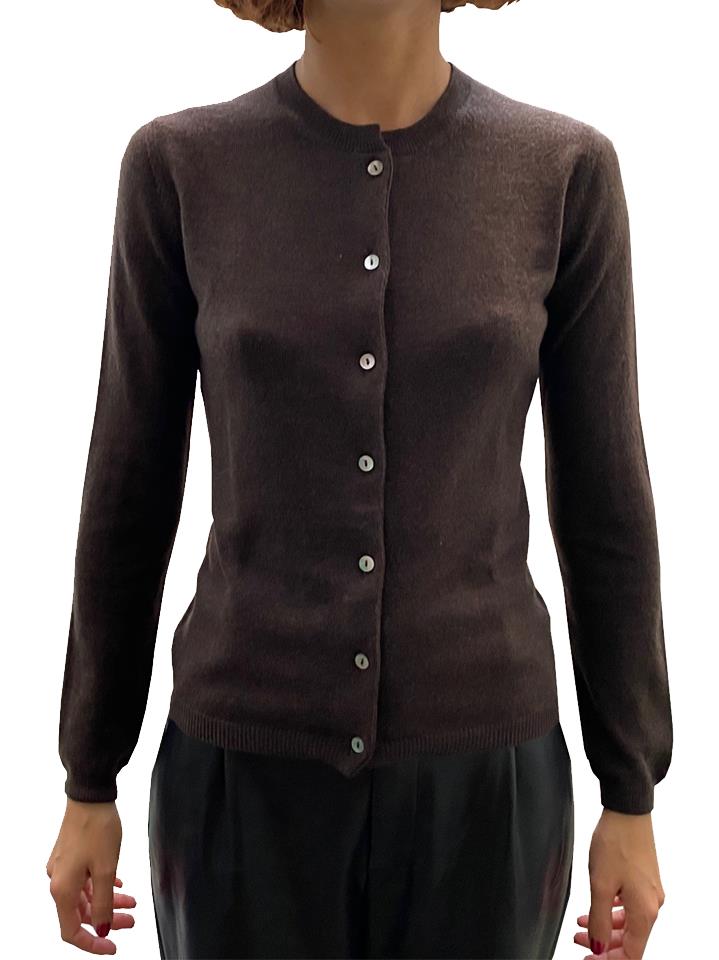 LA ROSE cardigan cashmere grigio melange