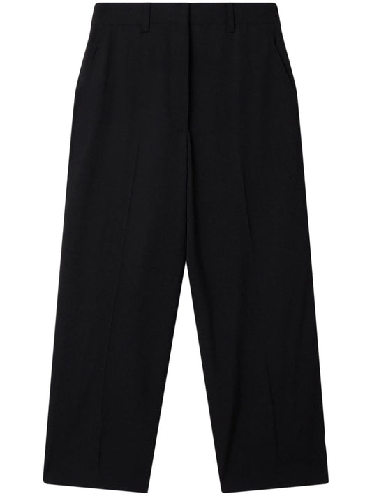 wide-leg wool trousers