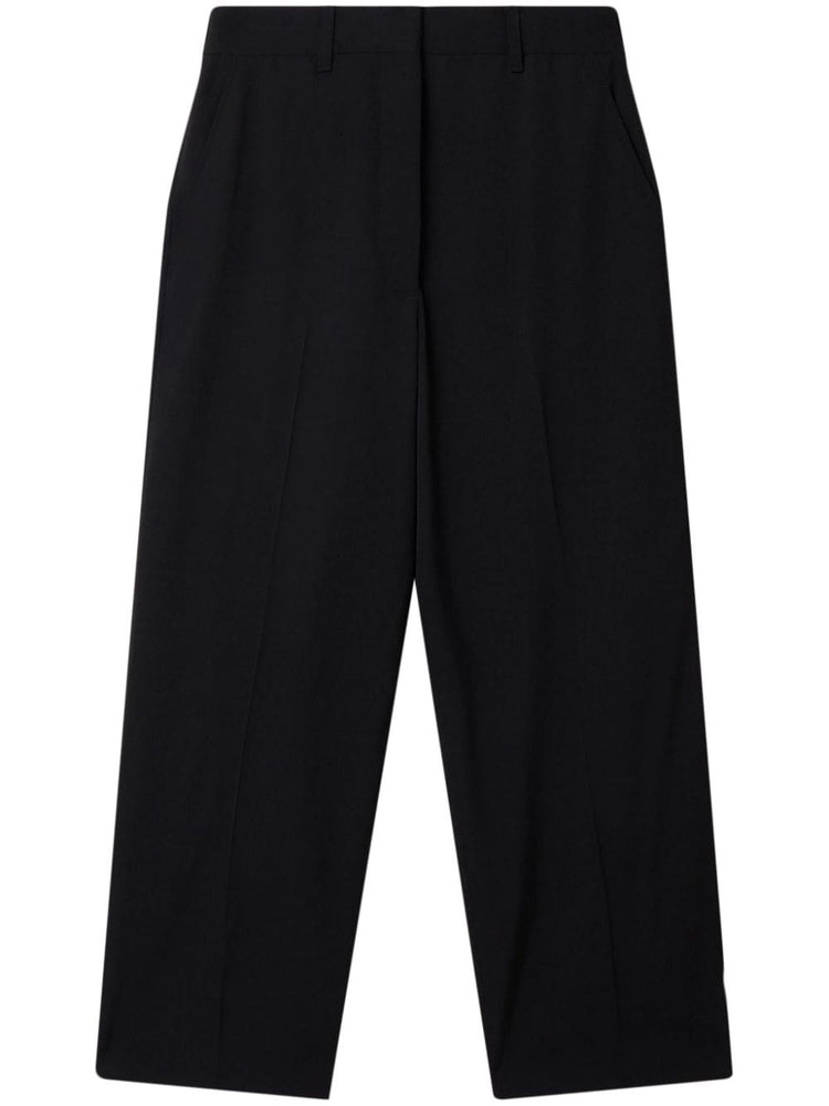 wide-leg wool trousers