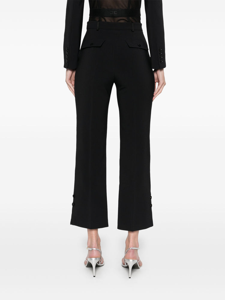 satin-trim crepe trousers