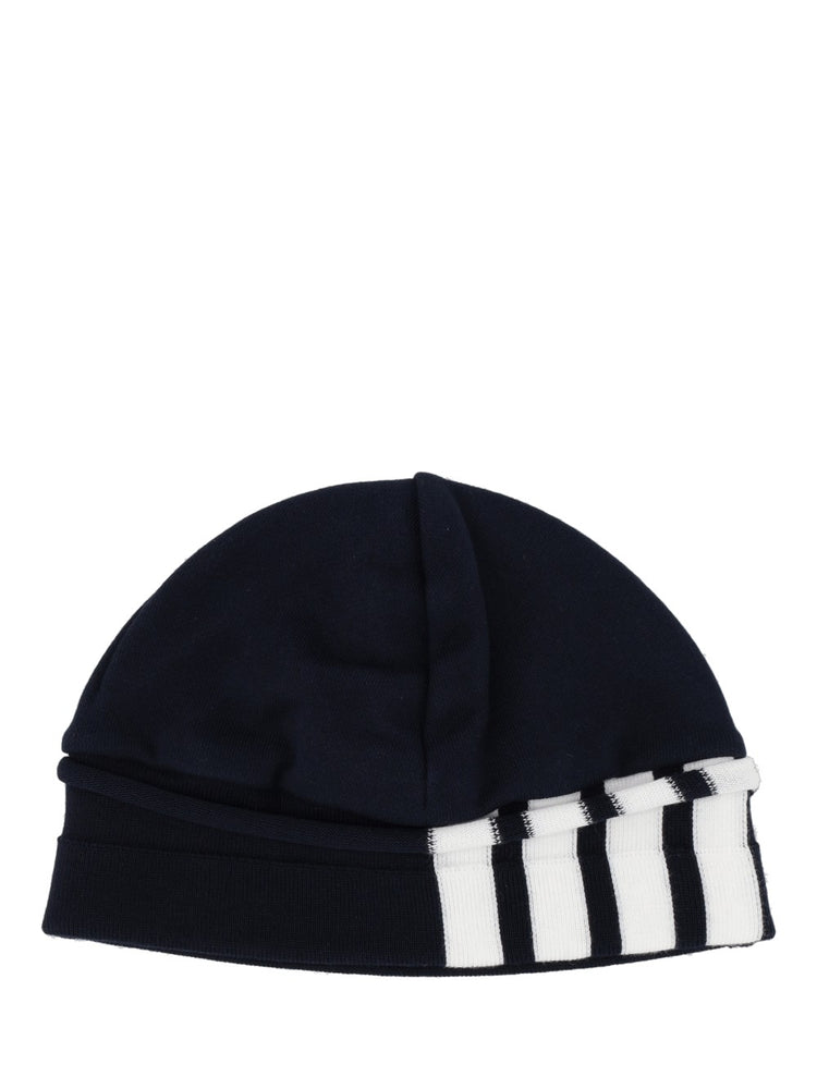 BEANIE W/ ENGINEERED 4 BAR IN SOLID CLASSIC LOOPBACK JERSEY