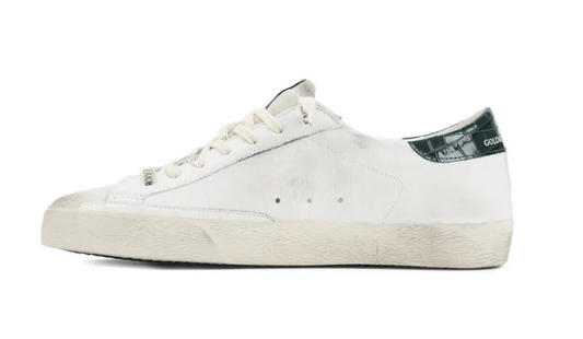 SUPER STAR NAPPA UPPER SUEDE TOE AND TONGUE LEATHER STAR PRINTED LEATHER HEEL