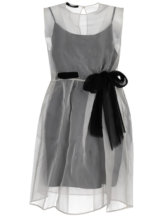 LA ROSE vestito con sottoveste bianco