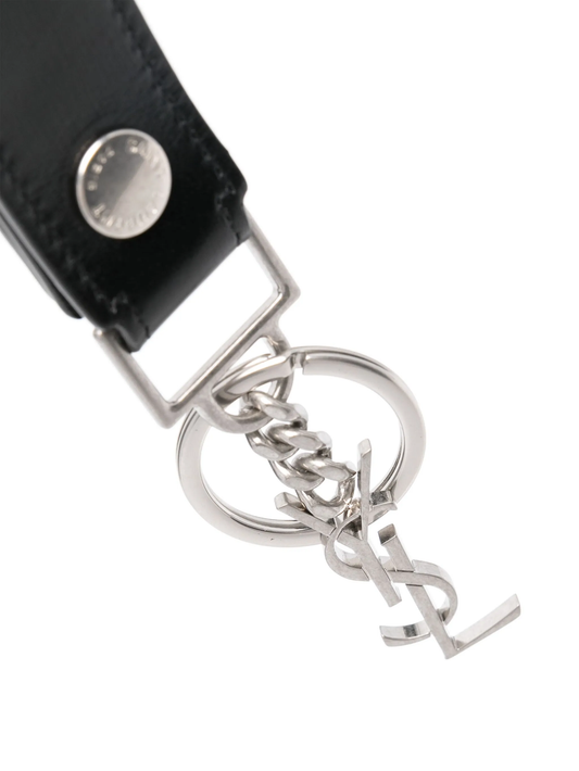 monogram leather keyring