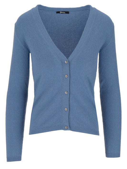 LA ROSE cashmere crop v-neck cardigan