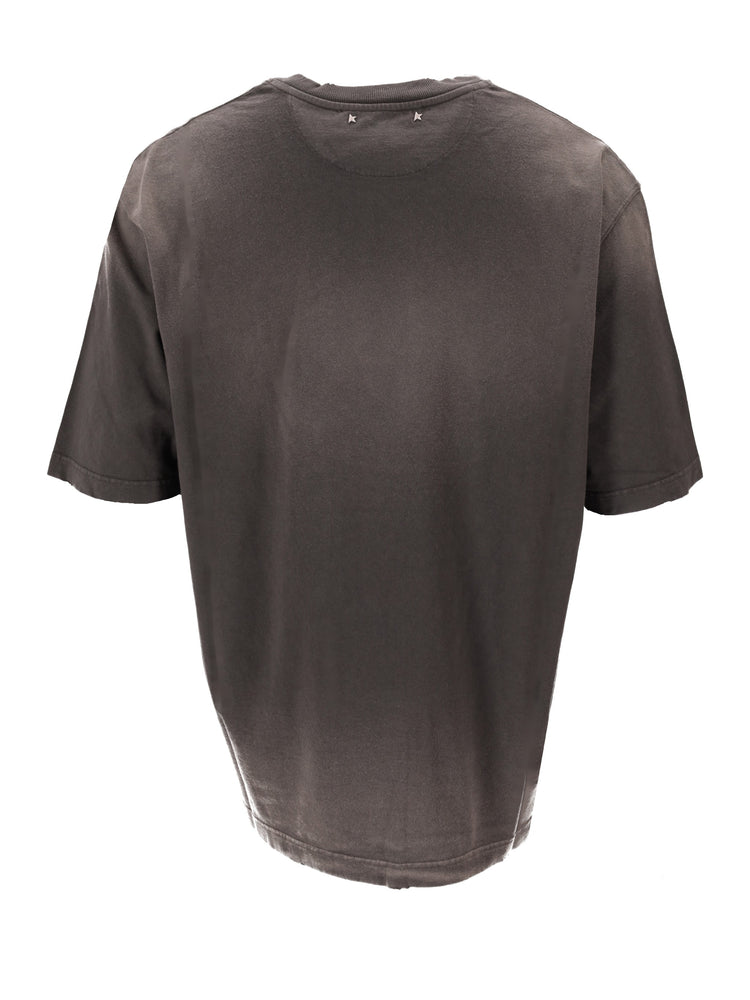 STAR/ UNISEX RELAXED FIT T-SHIRT/ COTTON JERSEY/ SUNFADED WASH/ STAR GOLDEN GOOSE PRINT